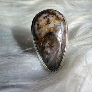 Picasso Jasper Silver Plated Gemstone Ring